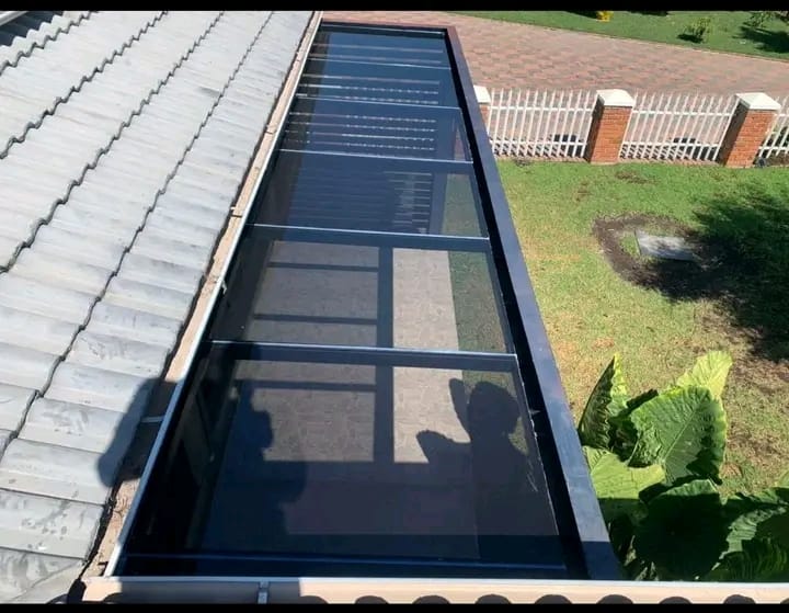 Glass and Steel Patio Awning