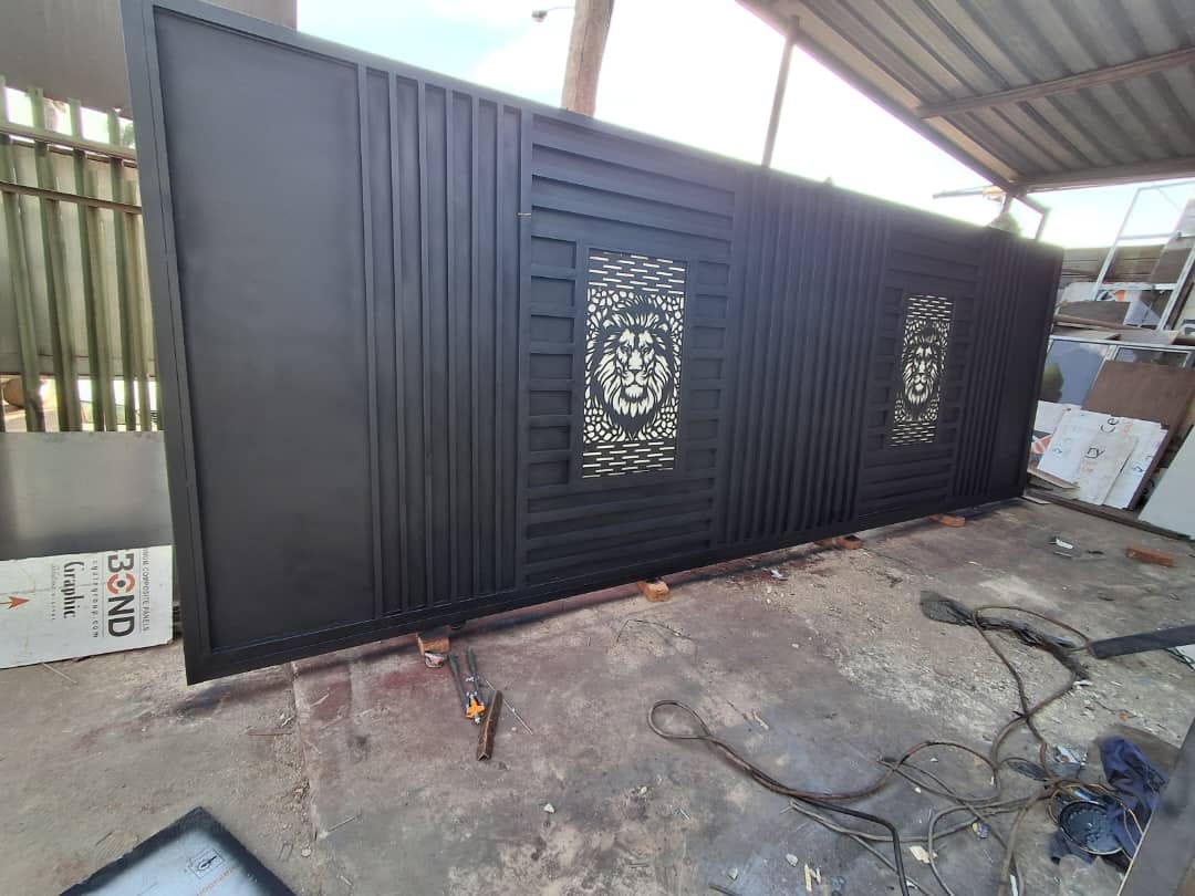 Custom Lion Emblem Security Gate