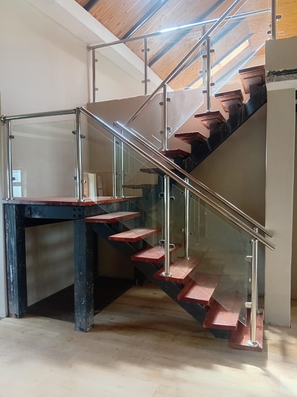 Custom Steel and Glass Staircase